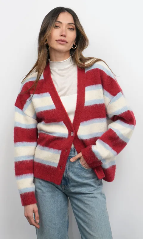 Fallon Cozy Oversized Stripe Cardigan sold by Greylin