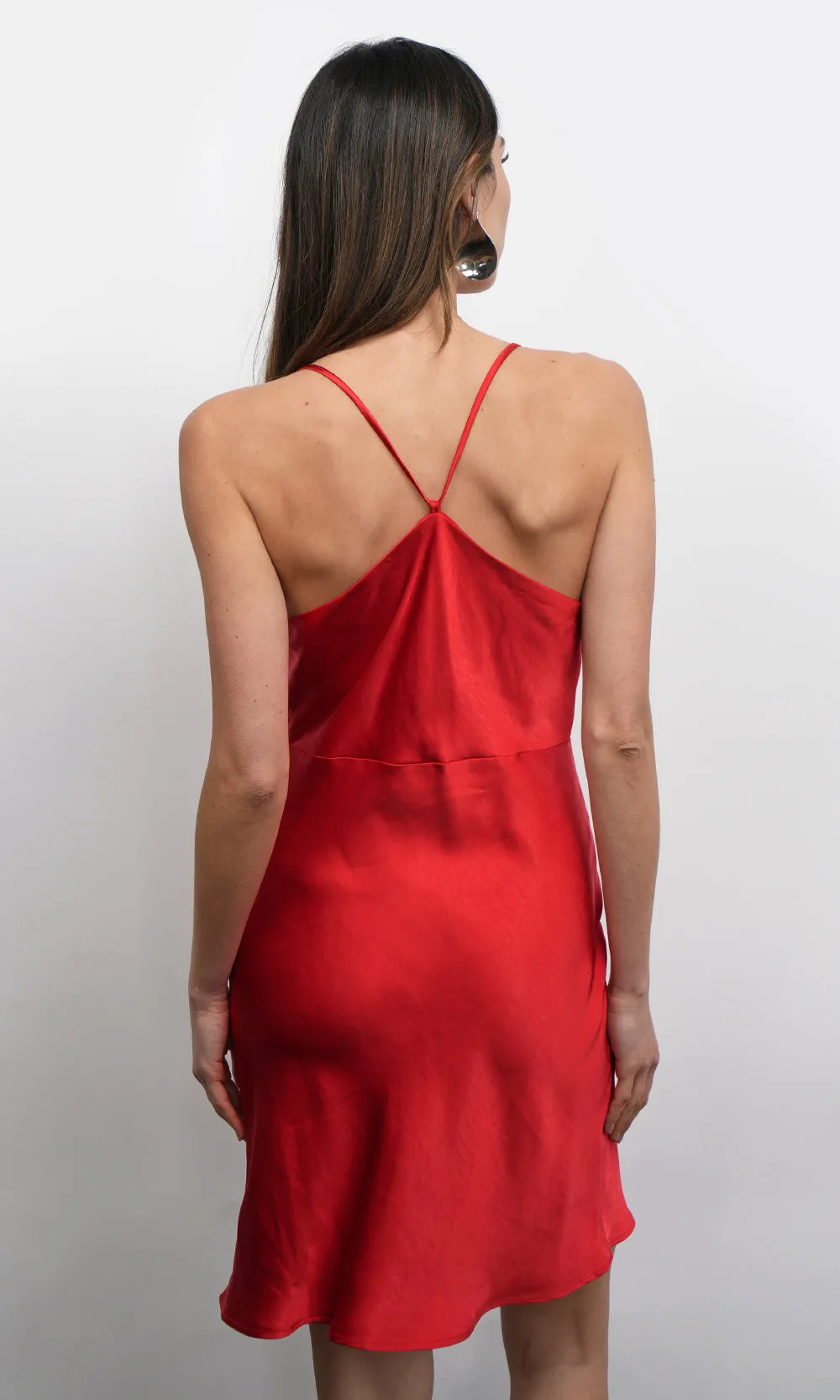 Lune Cowl Neck Cross Strap Mini Dress sold by Greylin product image thumbnail 2