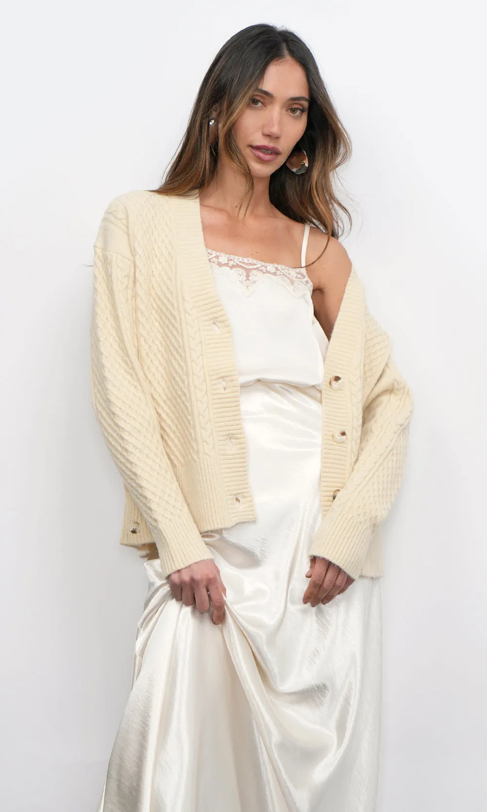 Vickie Cable Knit Oversized Cardigan sold by Greylin product image thumbnail 3