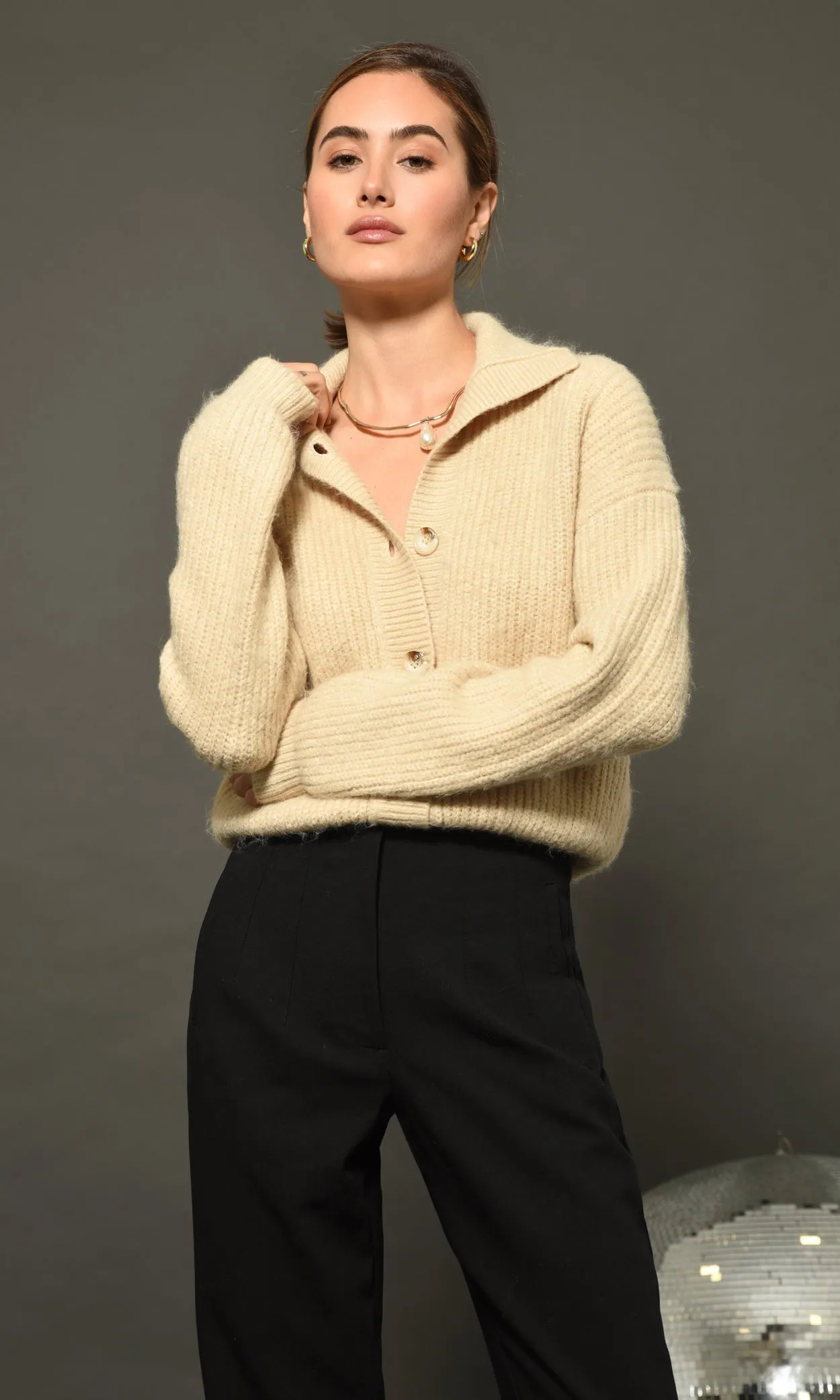 Pauline Button Front Crop Sweater sold by Greylin product image thumbnail 3