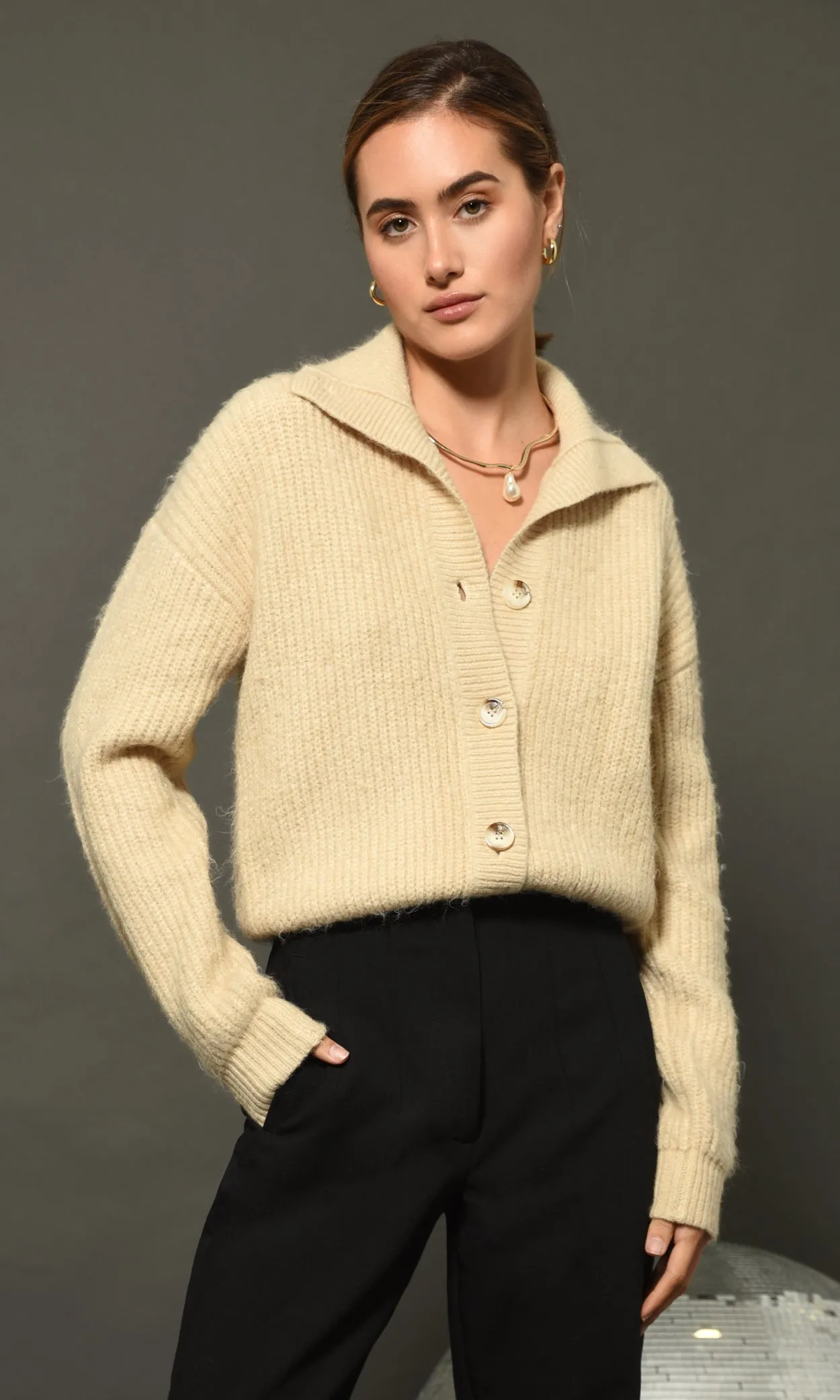 Pauline Button Front Crop Sweater sold by Greylin product image thumbnail 2