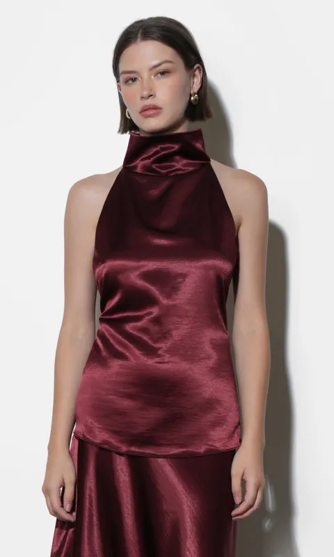 Addison Cowl Funnel Neck Halter Top sold by Greylin