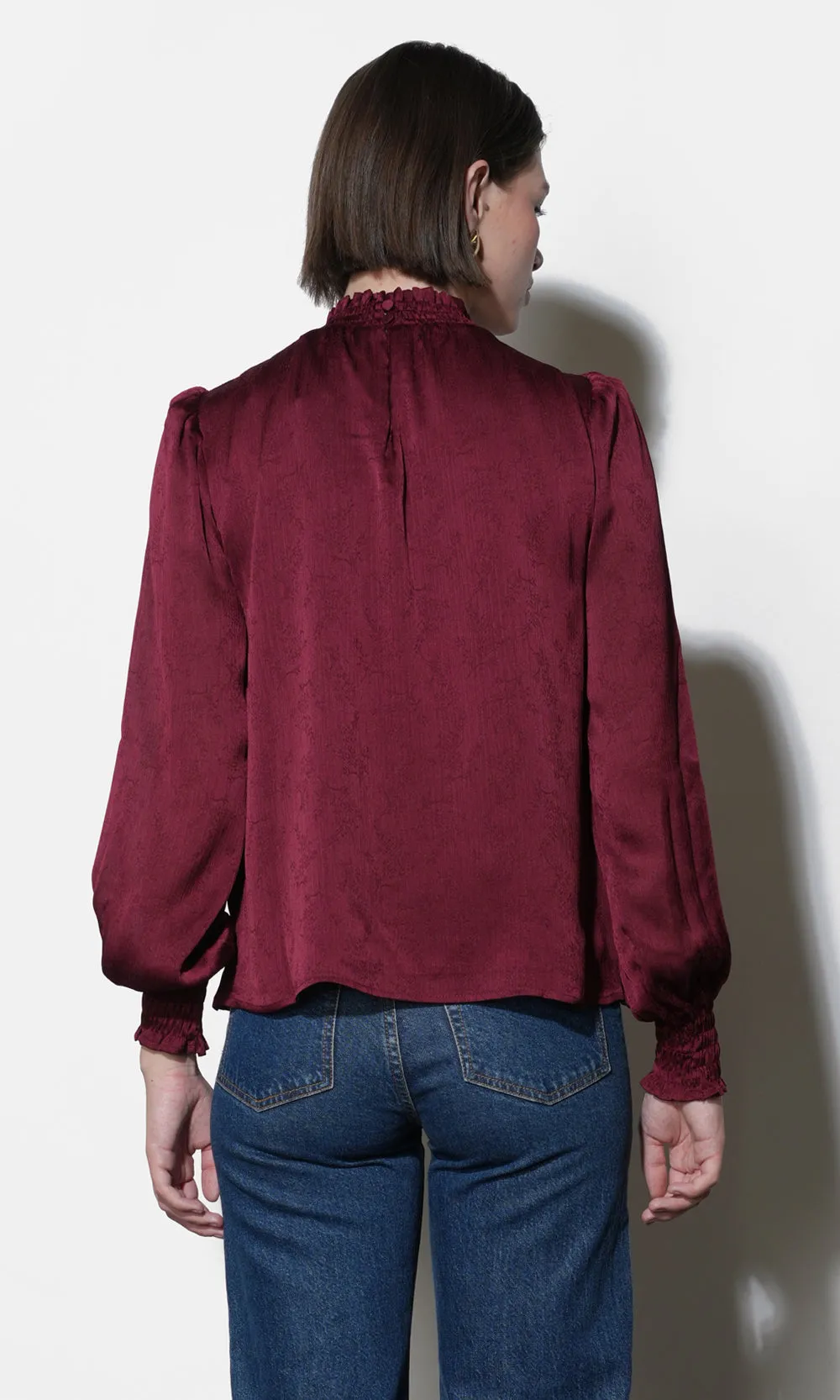 Mika Textured Smocked Neck Blouse sold by Greylin product image thumbnail 4