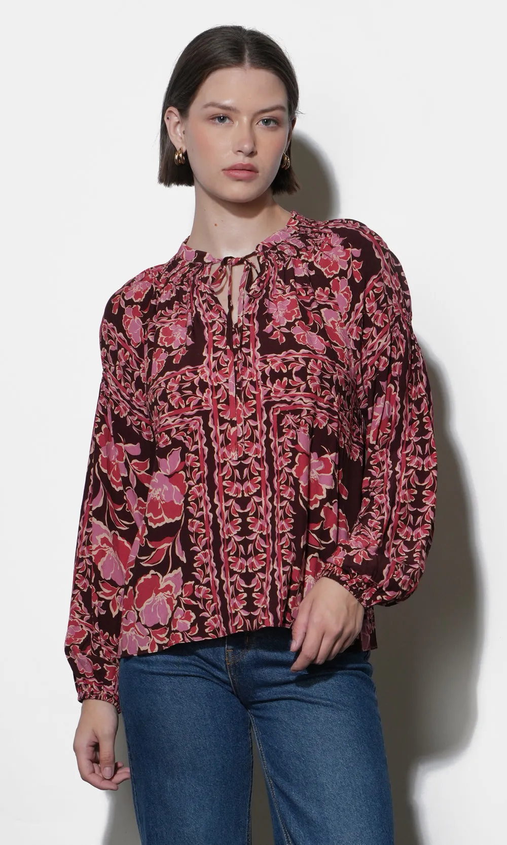 Hendrix Balloon Sleeve Blouse sold by Greylin product image thumbnail 3
