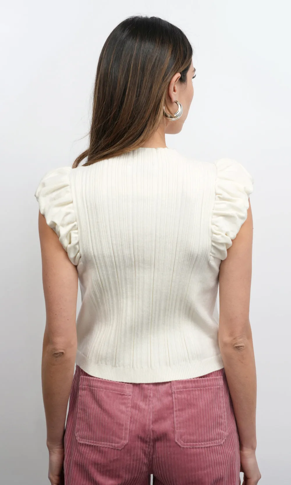 Austen Puff Cap Sleeve Rib Knit Top sold by Greylin product image thumbnail 5