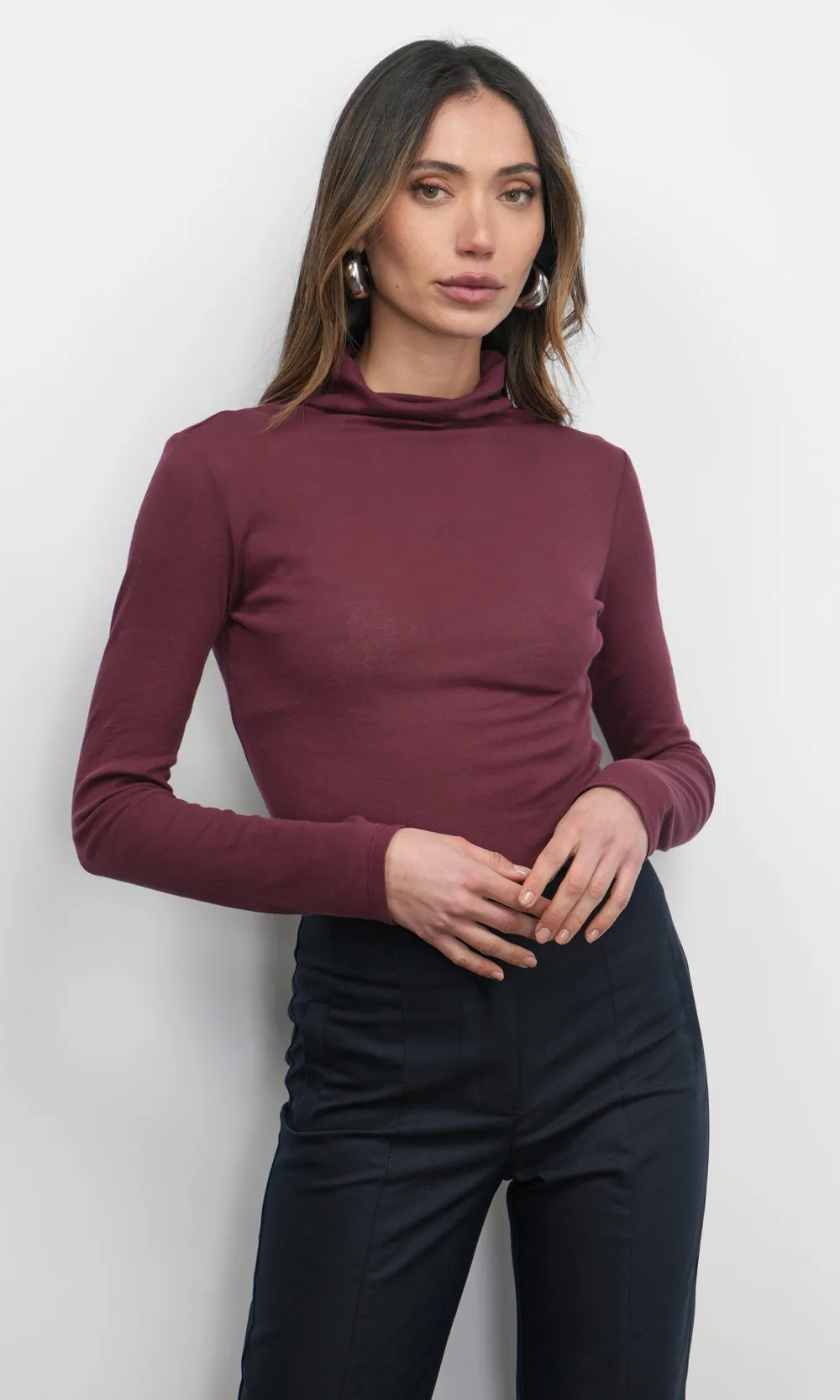 Astra High Neck Long Sleeve Sheer Knit Top sold by Greylin product image thumbnail 5