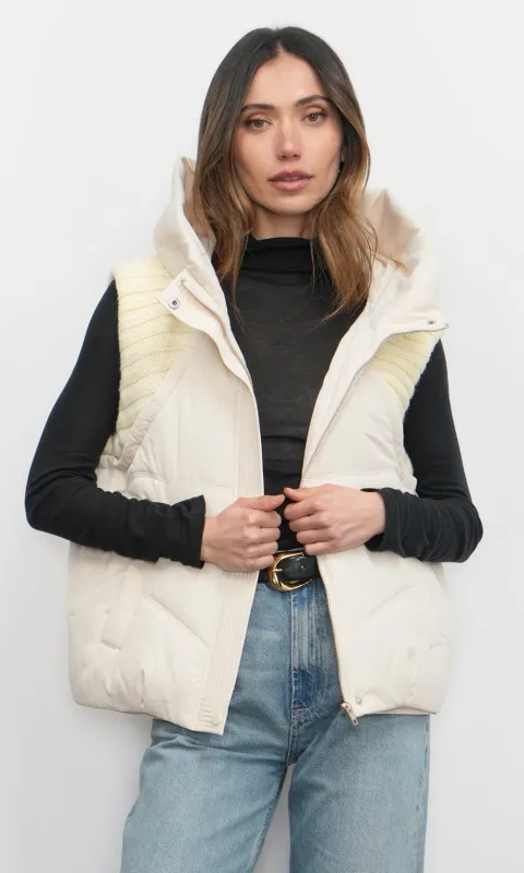 Douglas Ribbed Puffer Hooded Vest sold by Greylin
