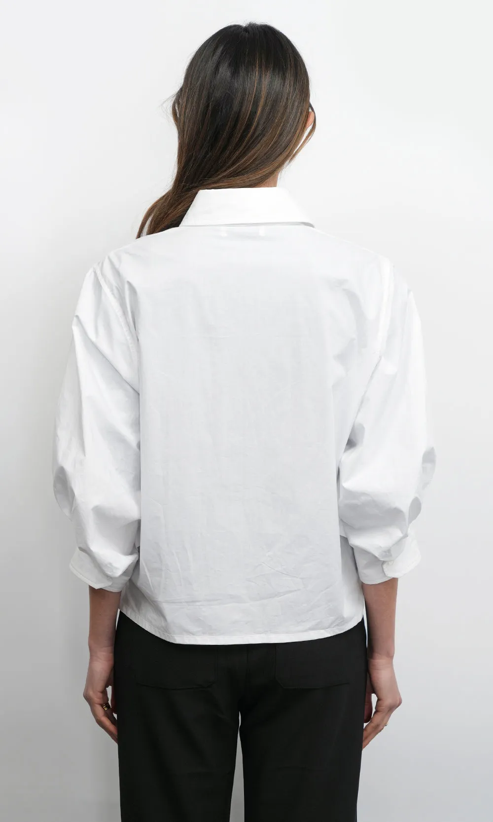 Thea Oversized Lantern Sleeve Button Down Shirt sold by Greylin product image thumbnail 2