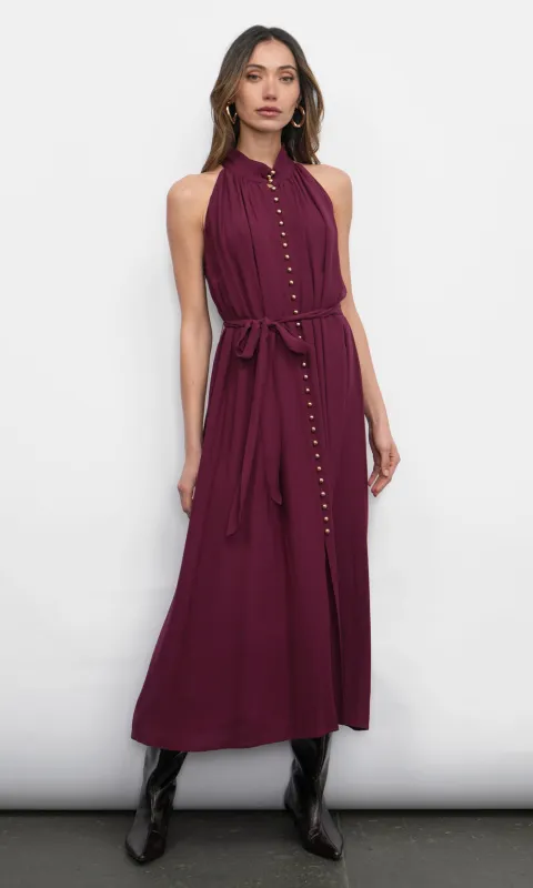 Everley Button Up Tie Front Midi Dress sold by Greylin