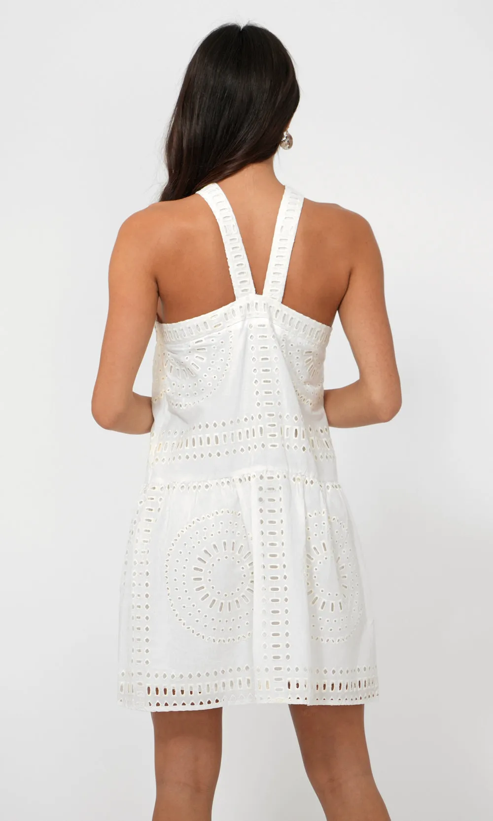 Louvie Eyelet Halter Mini Dress sold by Greylin product image thumbnail 4