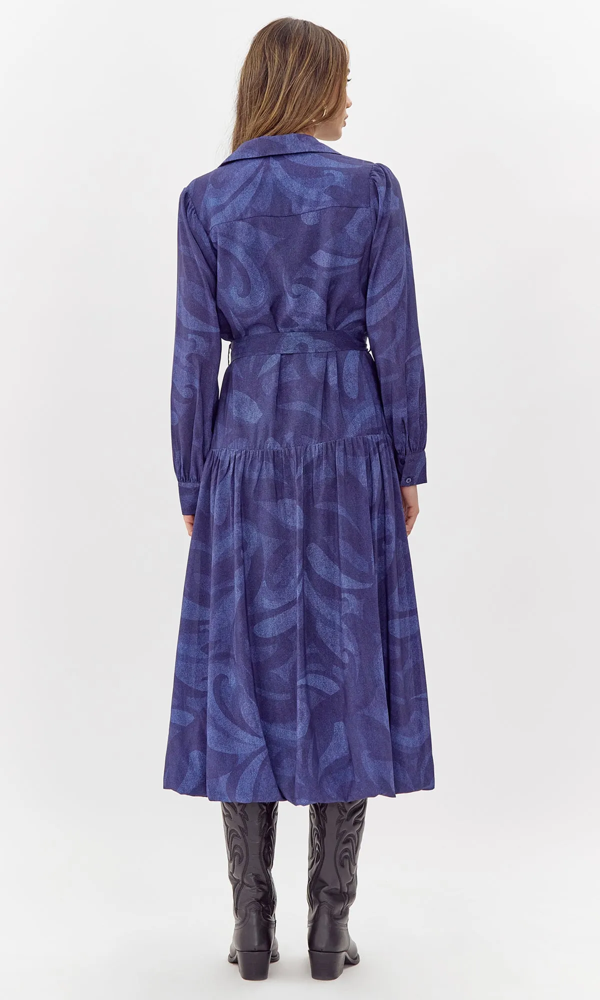 Raya Printed Tie Waist Midi Dress sold by Greylin product image thumbnail 4