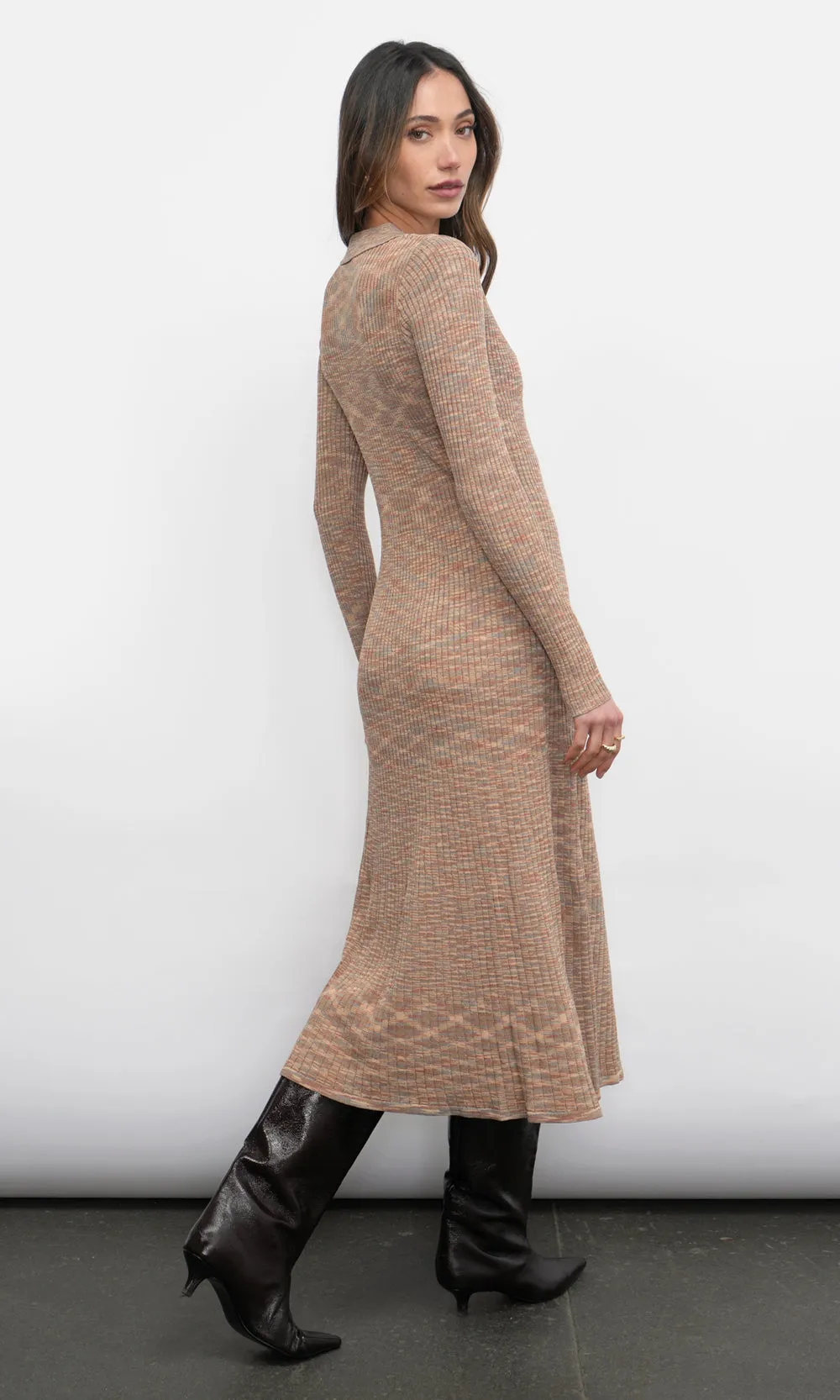 Alba Mixed Knit Polo Sweater Knit Dress sold by Greylin product image thumbnail 3