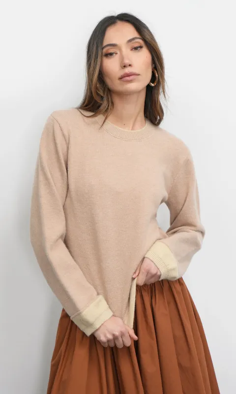 Dessi Cozy Pull Over Two Toned Sweater sold by Greylin