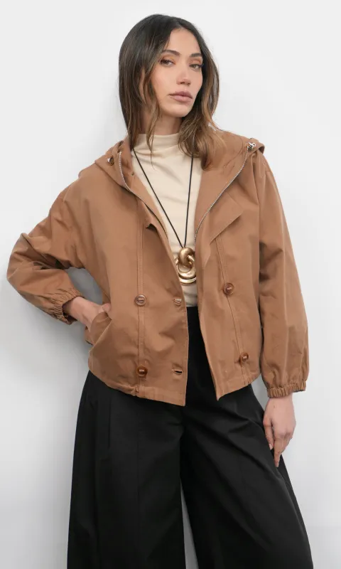 Felix Funnel Neck Hoodie Twill Jacket sold by Greylin