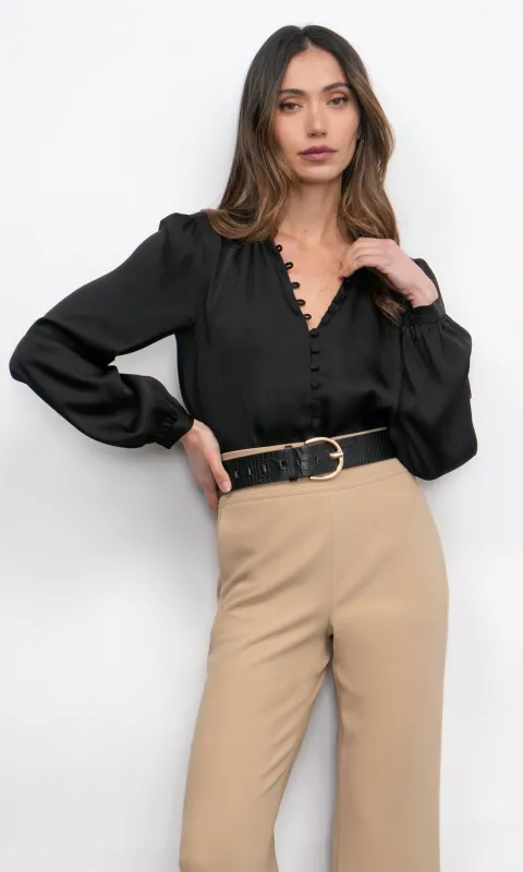 Aryanna Button Front Blouse sold by Greylin