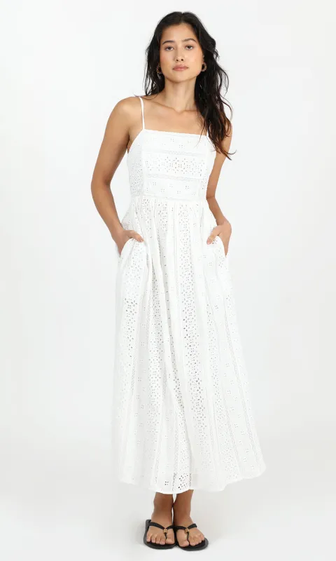 Portia Cotton Eyelet Midi Dress sold by Greylin