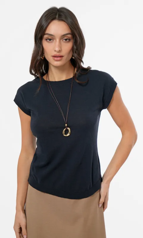 Kaia Asymetric Knit Top sold by Greylin