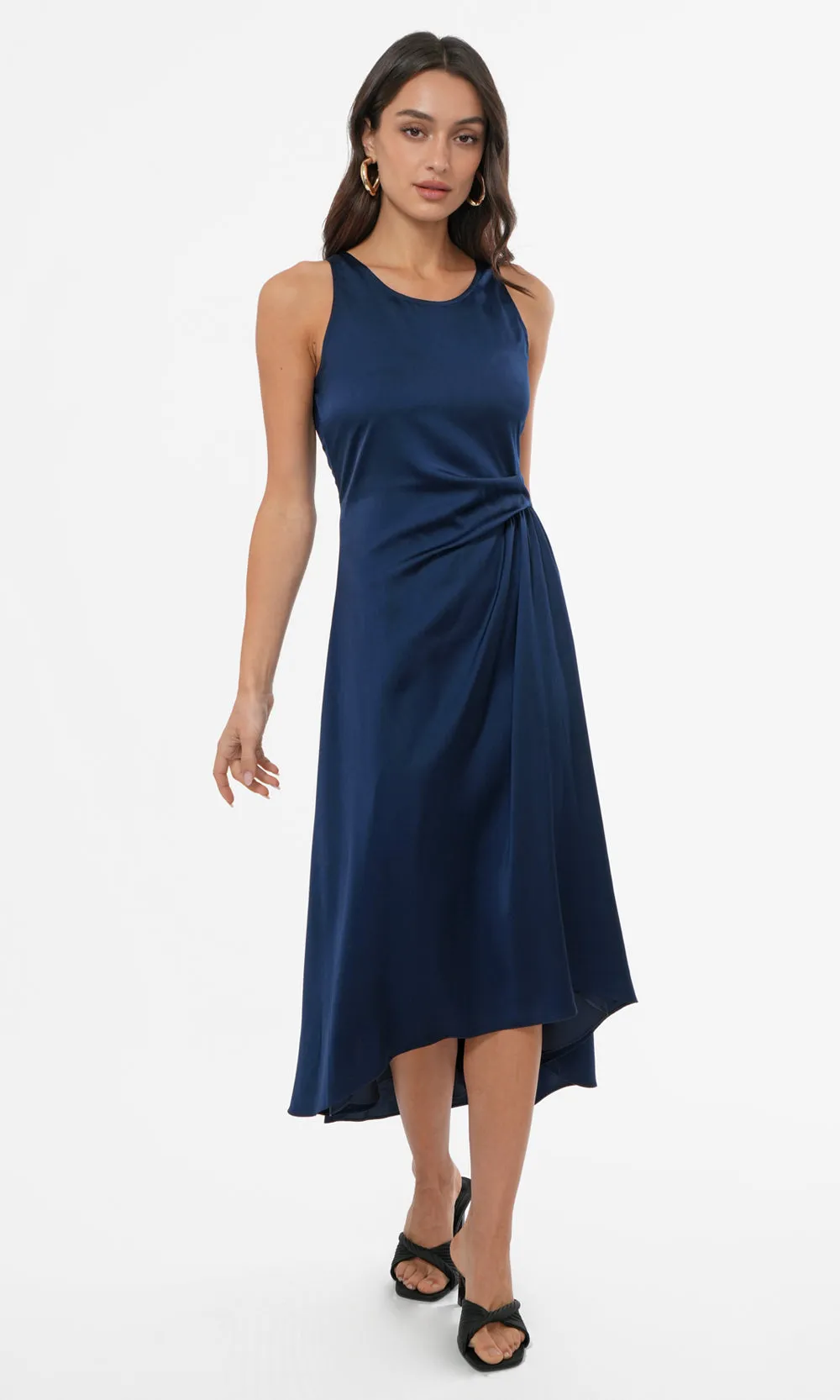 Tessie Side Tucked Midi Slip Dress sold by Greylin