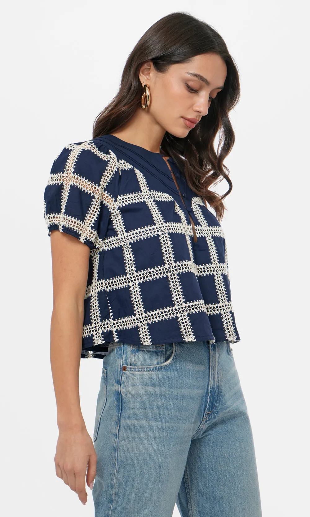 Henney Grid Crochet Top sold by Greylin product image thumbnail 2
