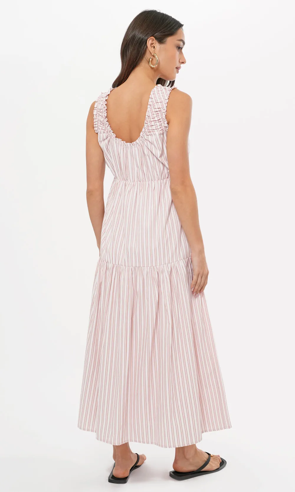 Holly Stripe Frill Midi Dress sold by Greylin product image thumbnail 2