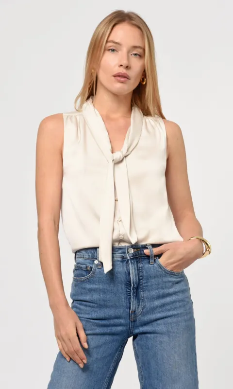 Willa Tie Neck Satin Top sold by Greylin