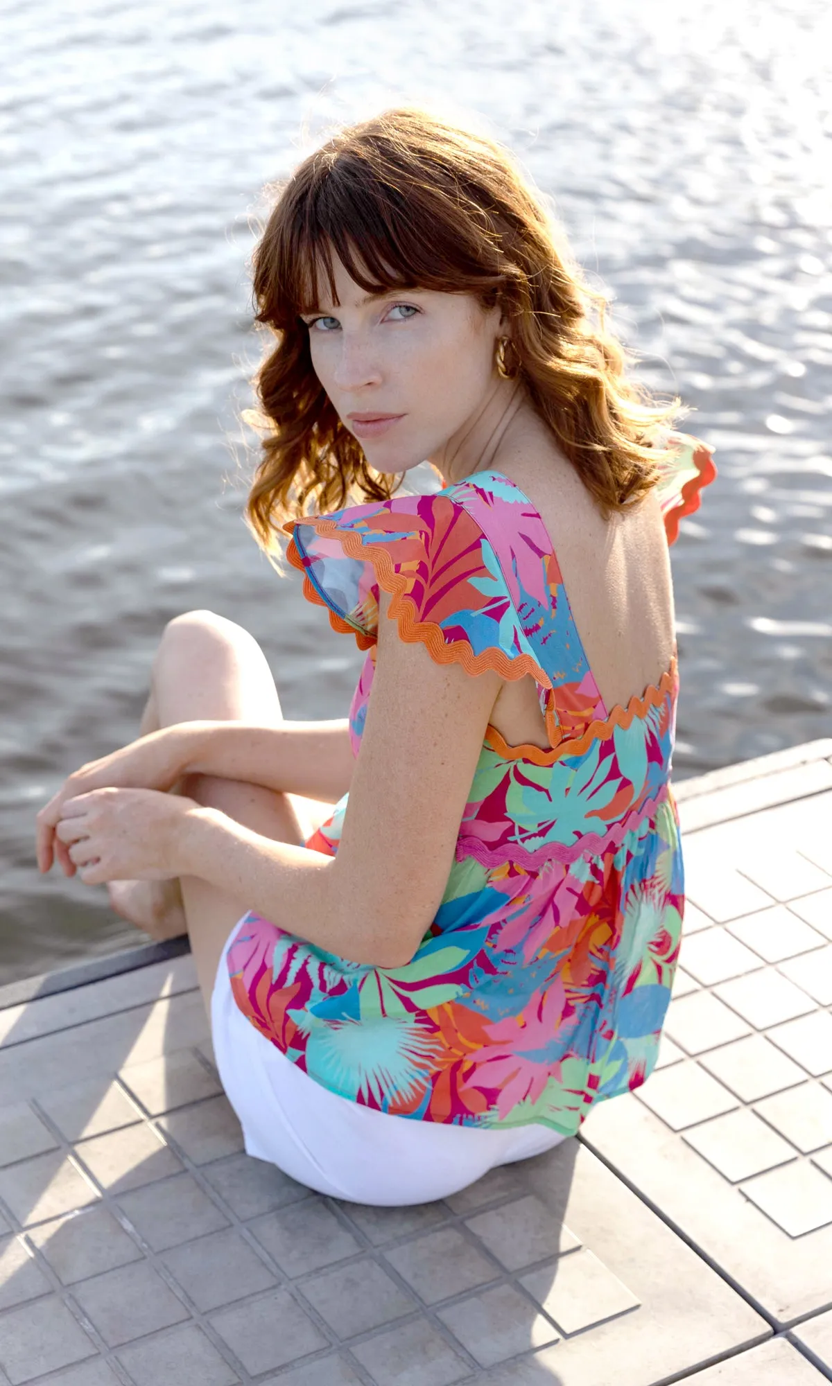 Skyler Ruffled Sleeve Top sold by Greylin product image thumbnail 2