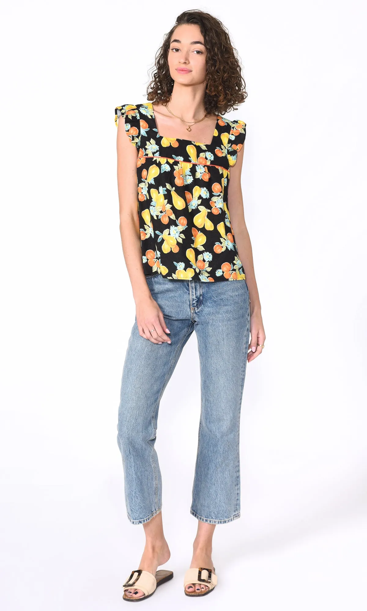 Gia Ecovero Fruit Tropics Square Neck Top sold by Greylin product image thumbnail 2