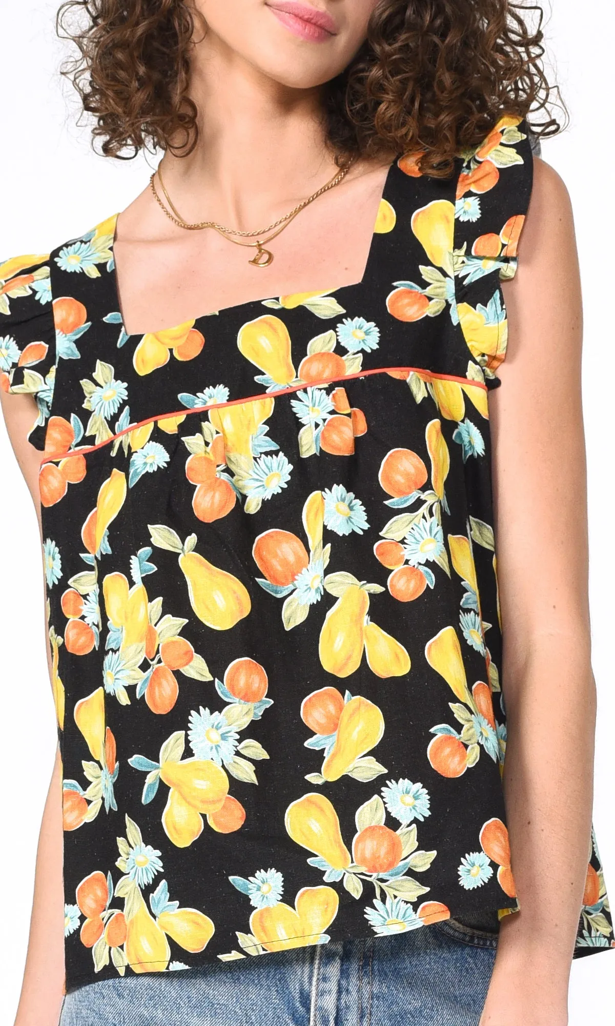Gia Ecovero Fruit Tropics Square Neck Top sold by Greylin product image thumbnail 4
