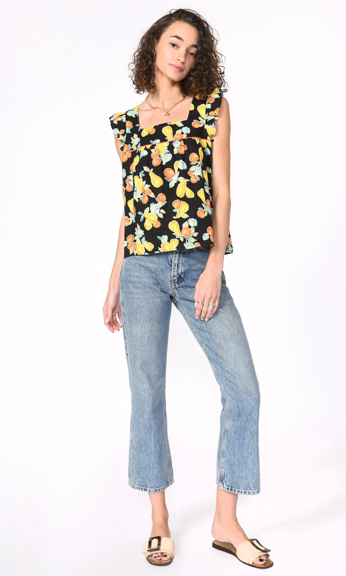 Gia Ecovero Fruit Tropics Square Neck Top sold by Greylin product image thumbnail 5