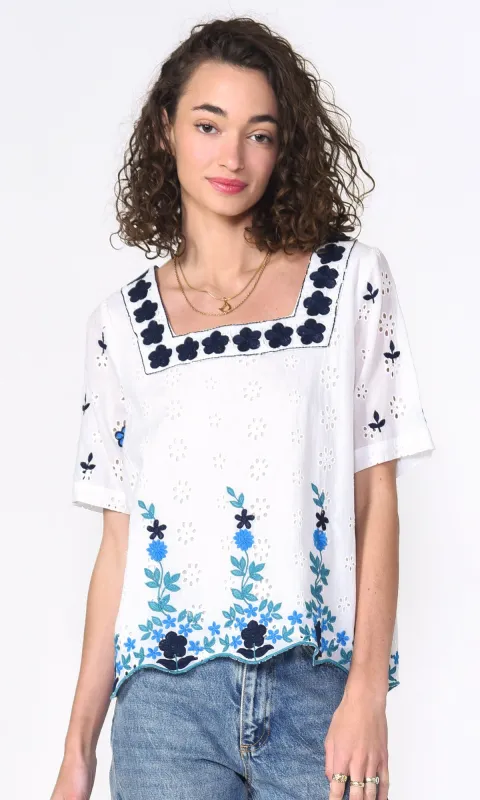 Missi Embroidered Top sold by Greylin