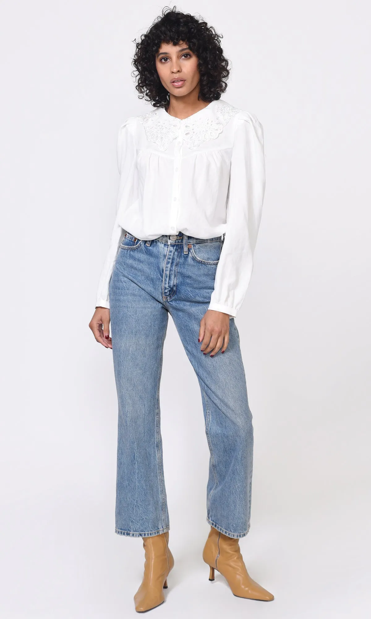 Ellias Embroidered Collar Poplin Blouse sold by Greylin product image thumbnail 4