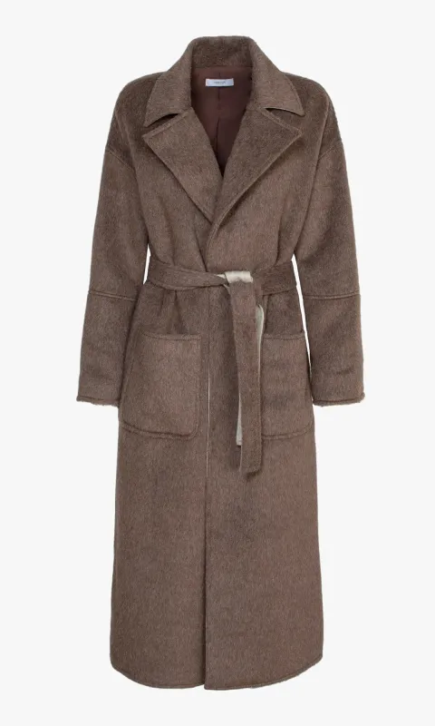 Taylor Brushed Robe Style Belted Coat sold by Greylin