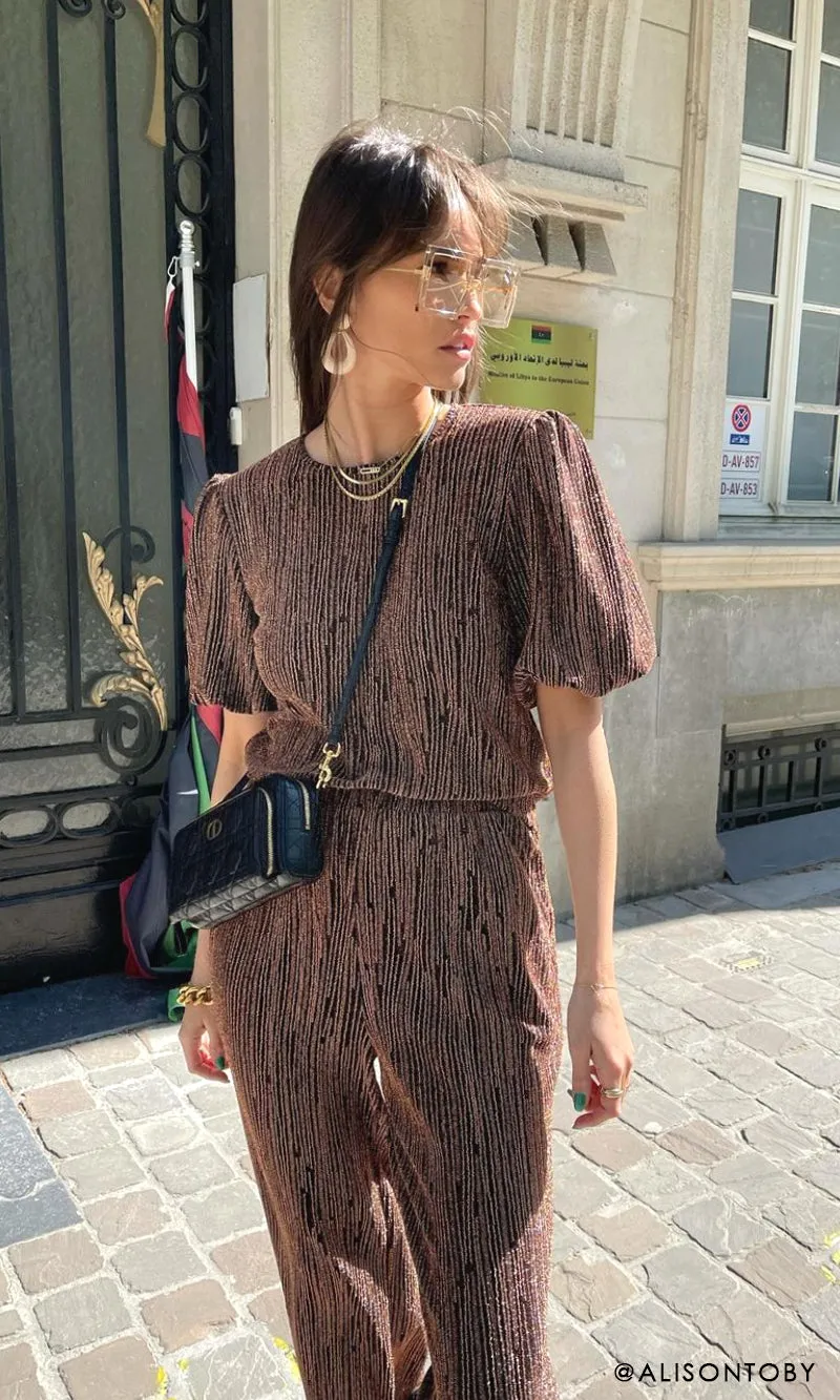 Denver Lurex Knit Wide Leg Pant sold by Greylin product image thumbnail 5