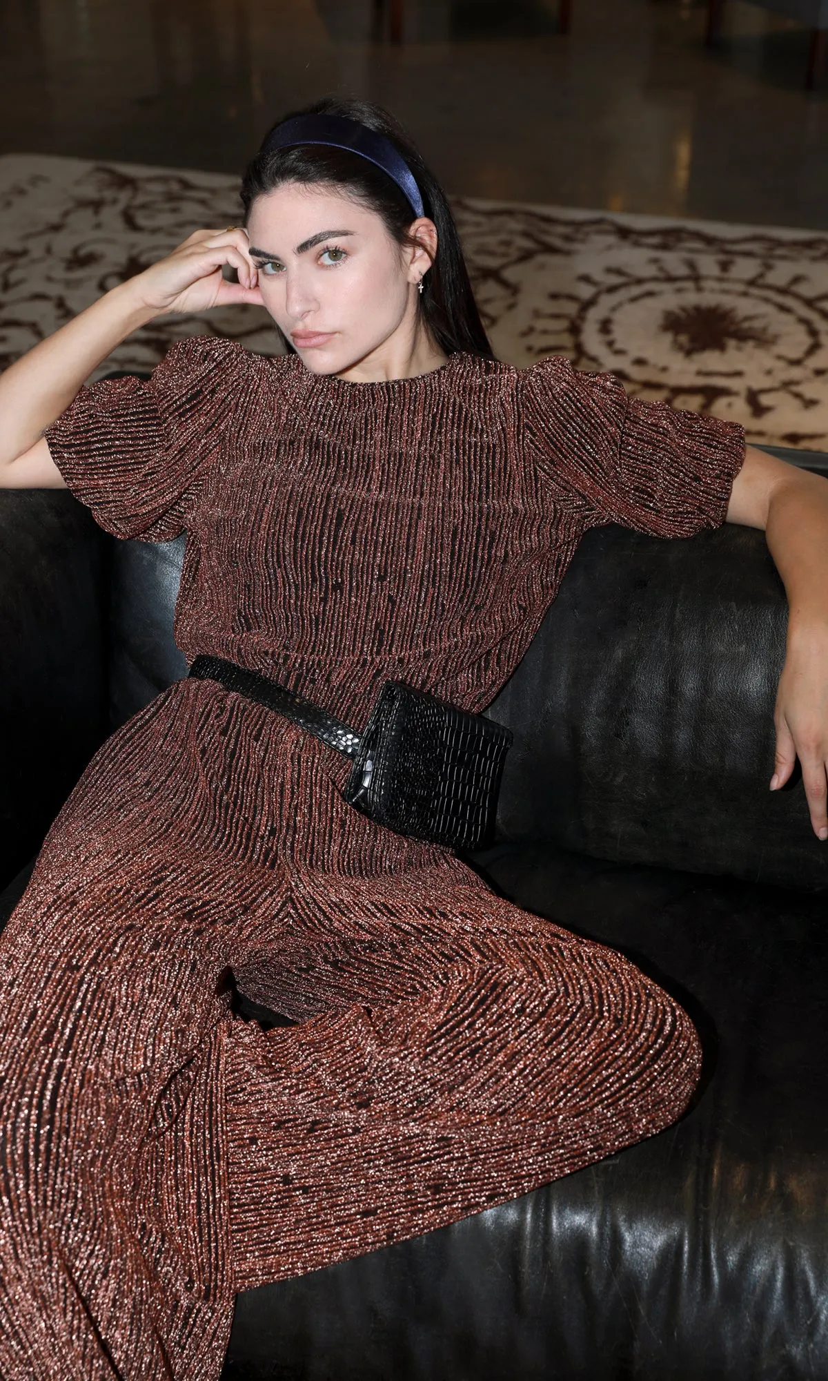 Felicia Lurex Knit Pouf Sleeve Blouse sold by Greylin product image thumbnail 5