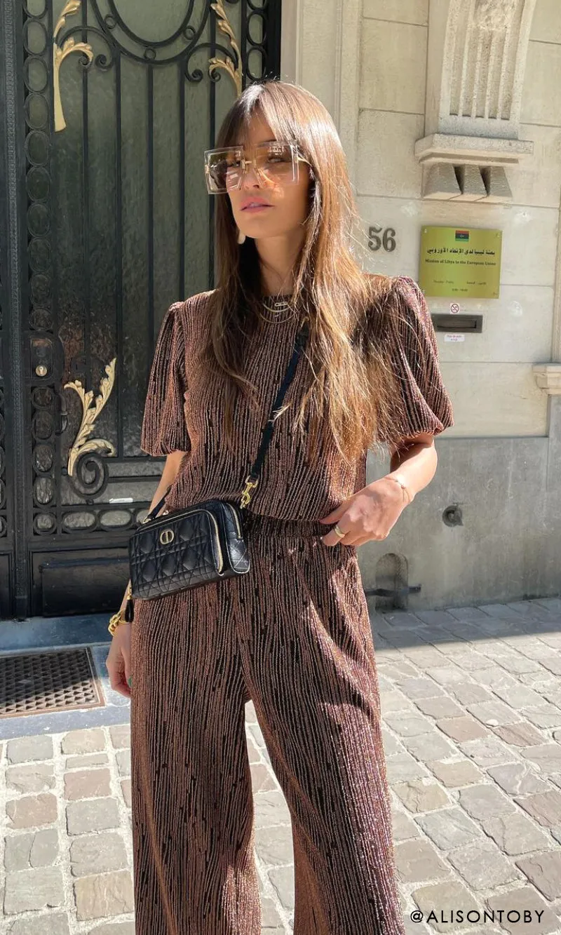 Felicia Lurex Knit Pouf Sleeve Blouse sold by Greylin product image thumbnail 4