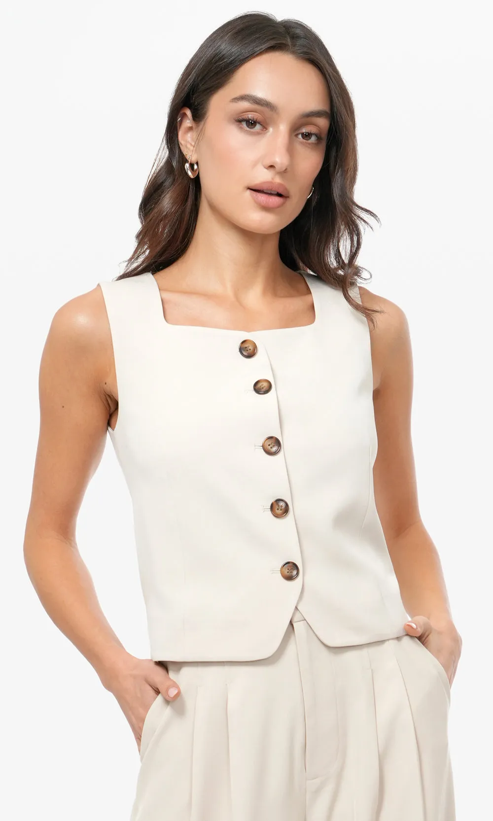 Julia Button Front Vest Top sold by Greylin product image thumbnail 2