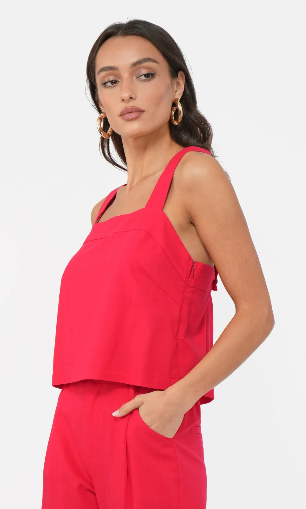 Kyla Linen Blend Cropped Top sold by Greylin product image thumbnail 2