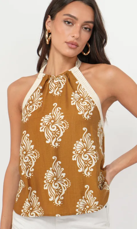 Lexie Print Halter Top sold by Greylin