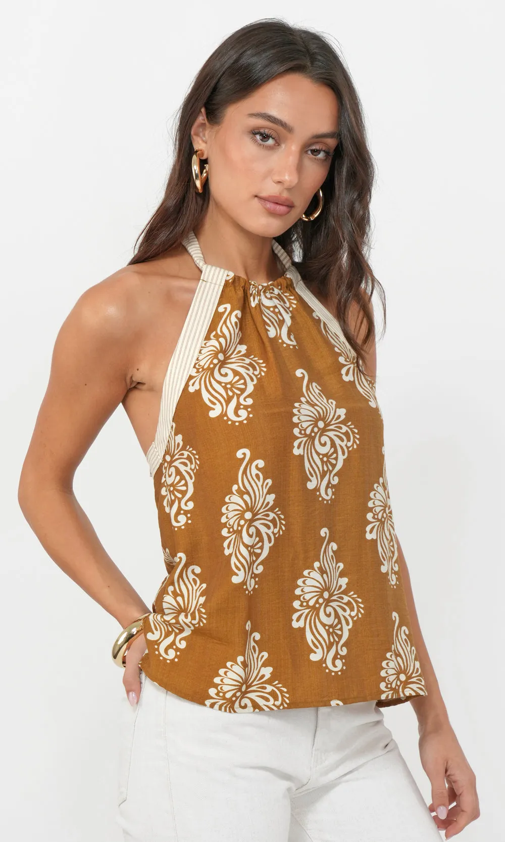 Lexie Print Halter Top sold by Greylin product image thumbnail 3