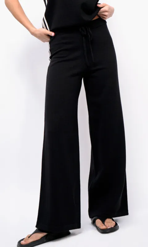 Julien Wide Leg Athletic Stripe Knit Pants sold by Greylin