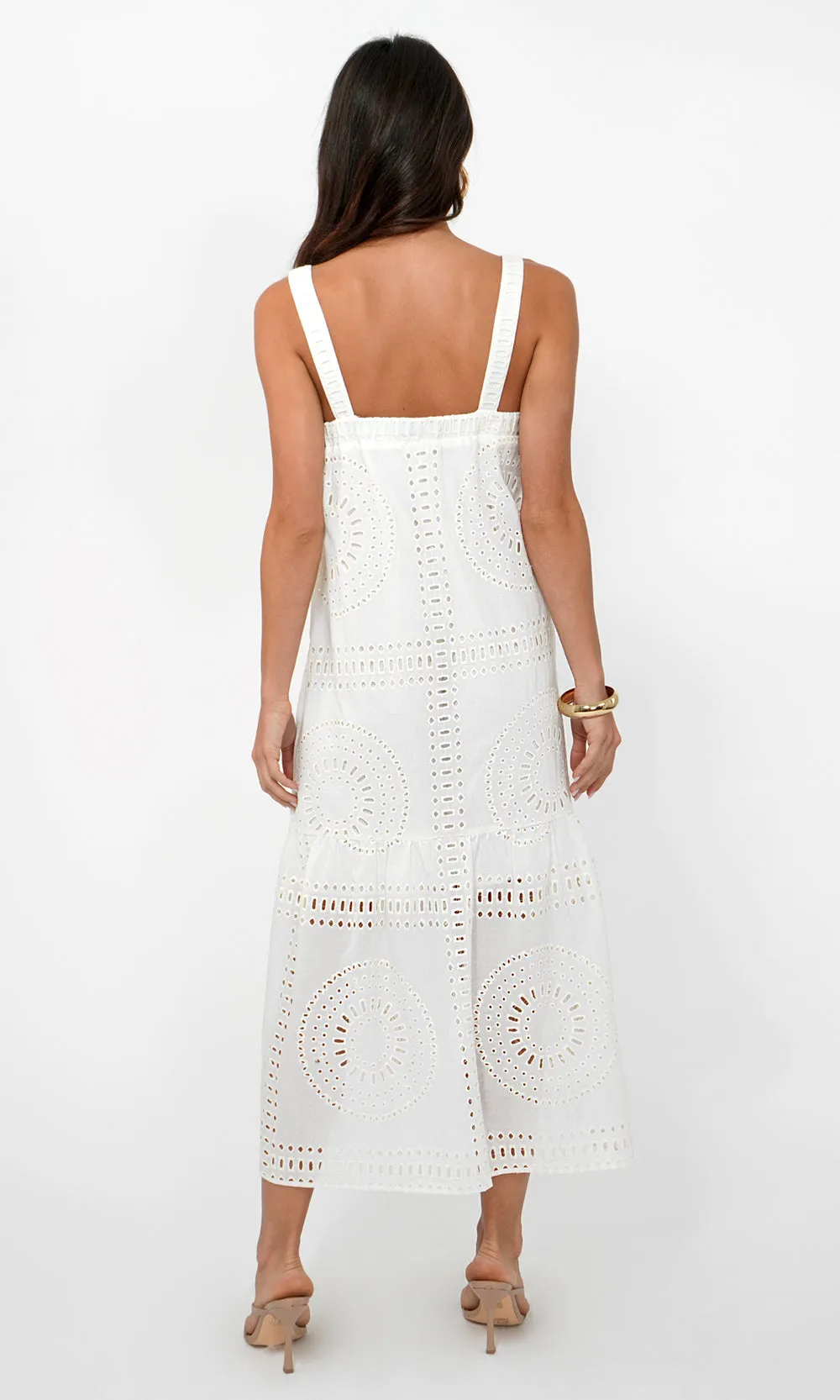 Hydie Eyelet Tie Front Midi Dress sold by Greylin product image thumbnail 4