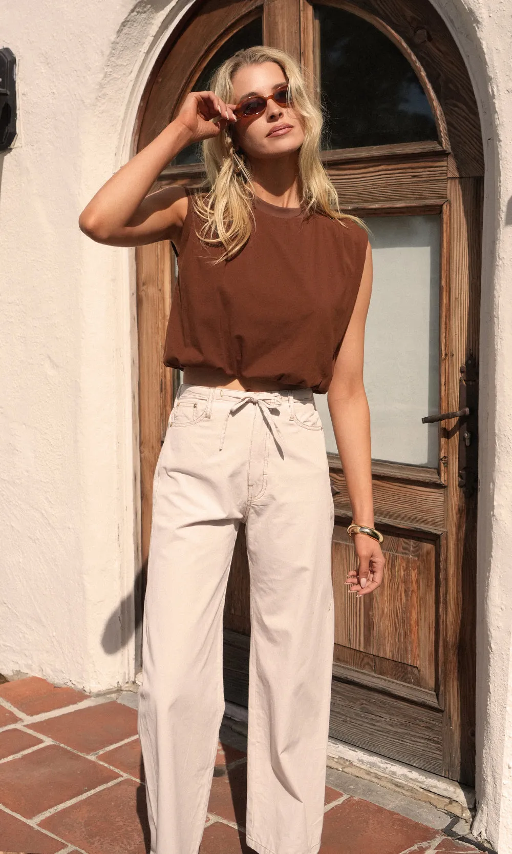 Oliver Wide Leg Drawstring Pull Up Pant sold by Greylin product image thumbnail 2