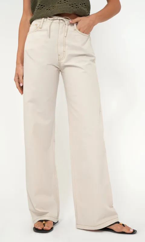 Oliver Wide Leg Drawstring Pull Up Pant sold by Greylin