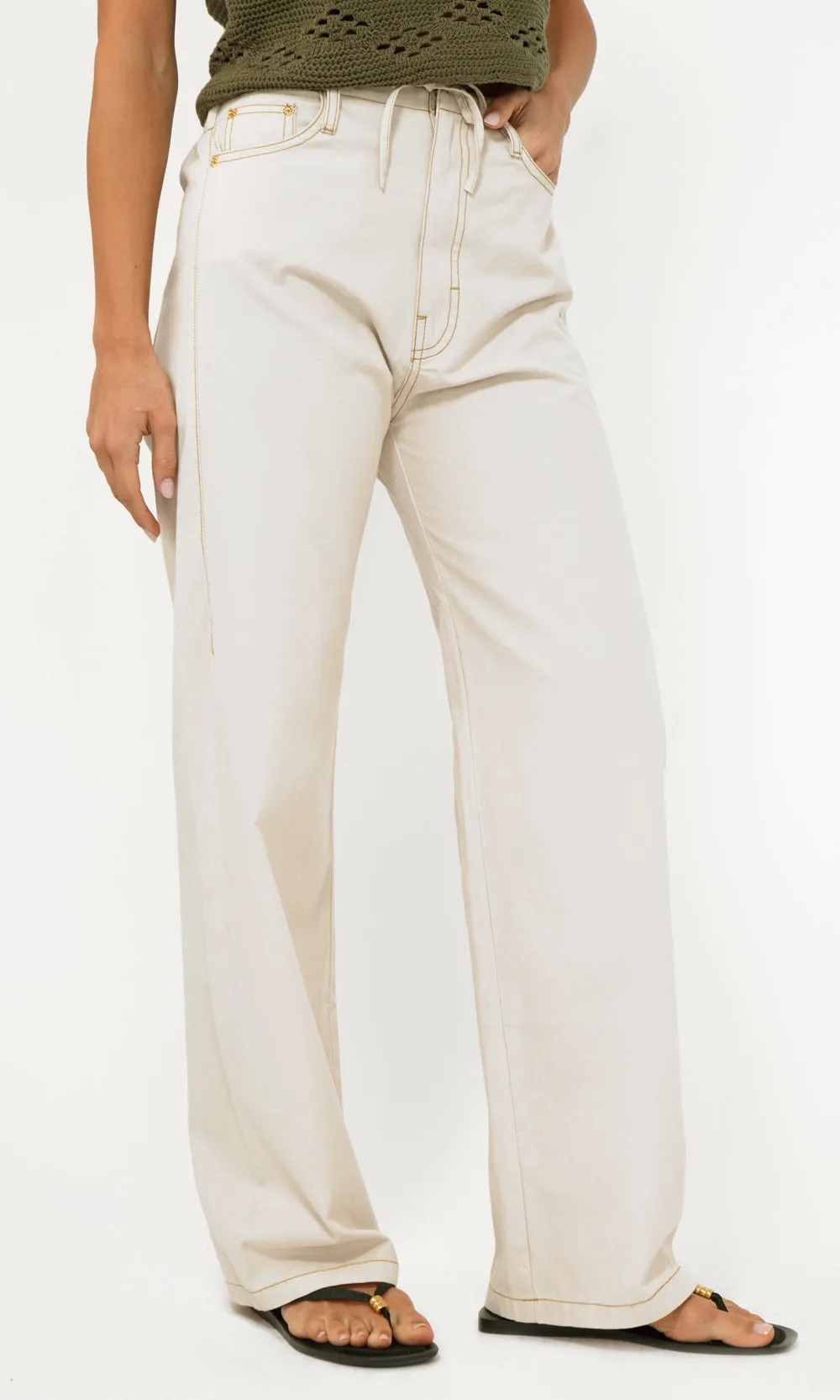 Oliver Wide Leg Drawstring Pull Up Pant sold by Greylin product image thumbnail 5