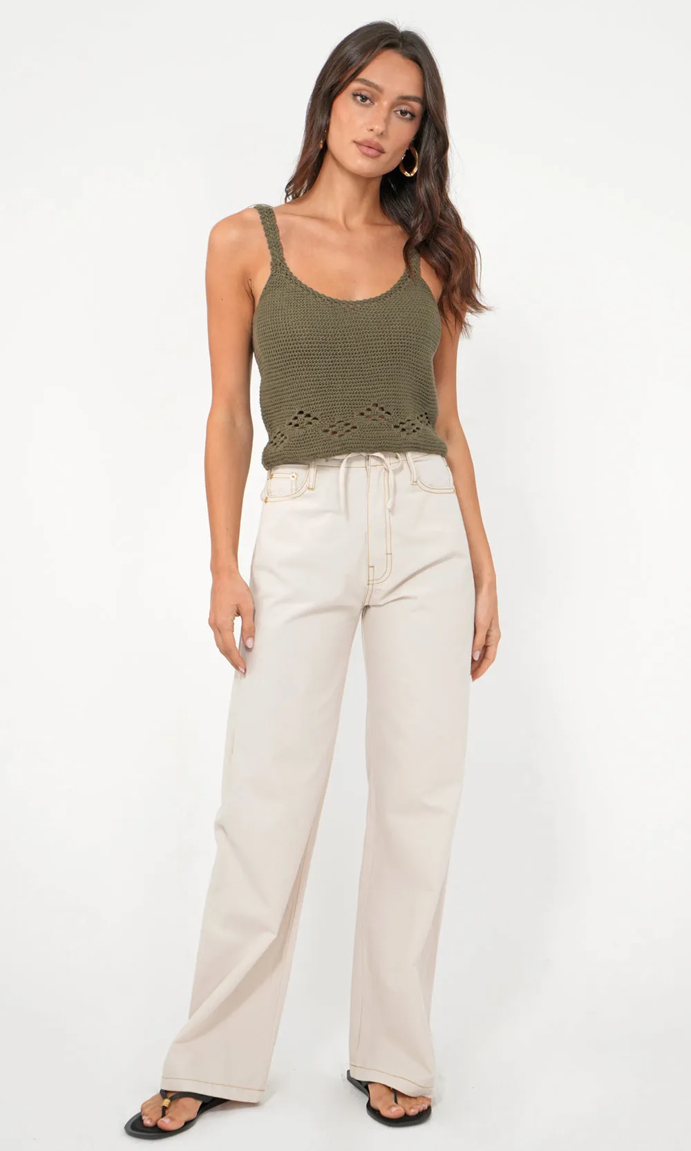 Oliver Wide Leg Drawstring Pull Up Pant sold by Greylin product image thumbnail 4