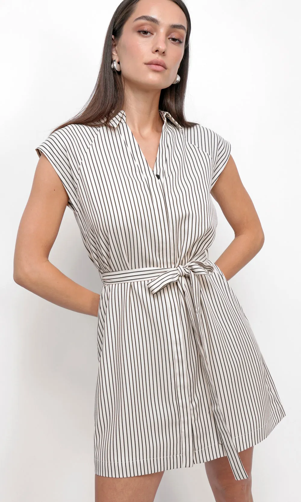 Snider Stripe Shirt Dress sold by Greylin