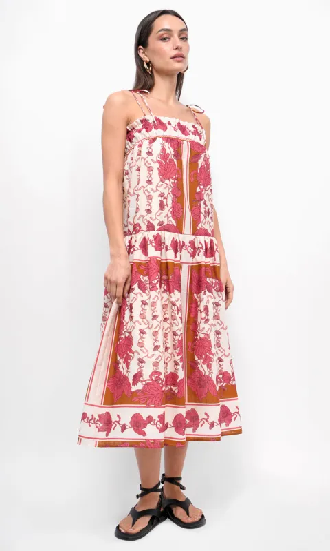 Alisha Trapeze Strappy Midi Dress sold by Greylin