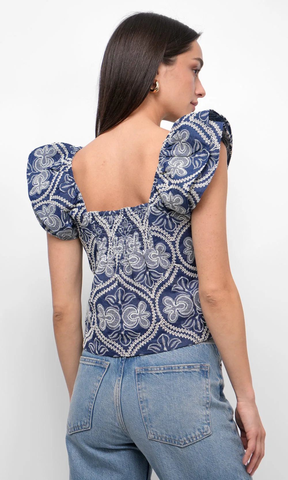 Minnie Embroidered Ruffled Top sold by Greylin product image thumbnail 4