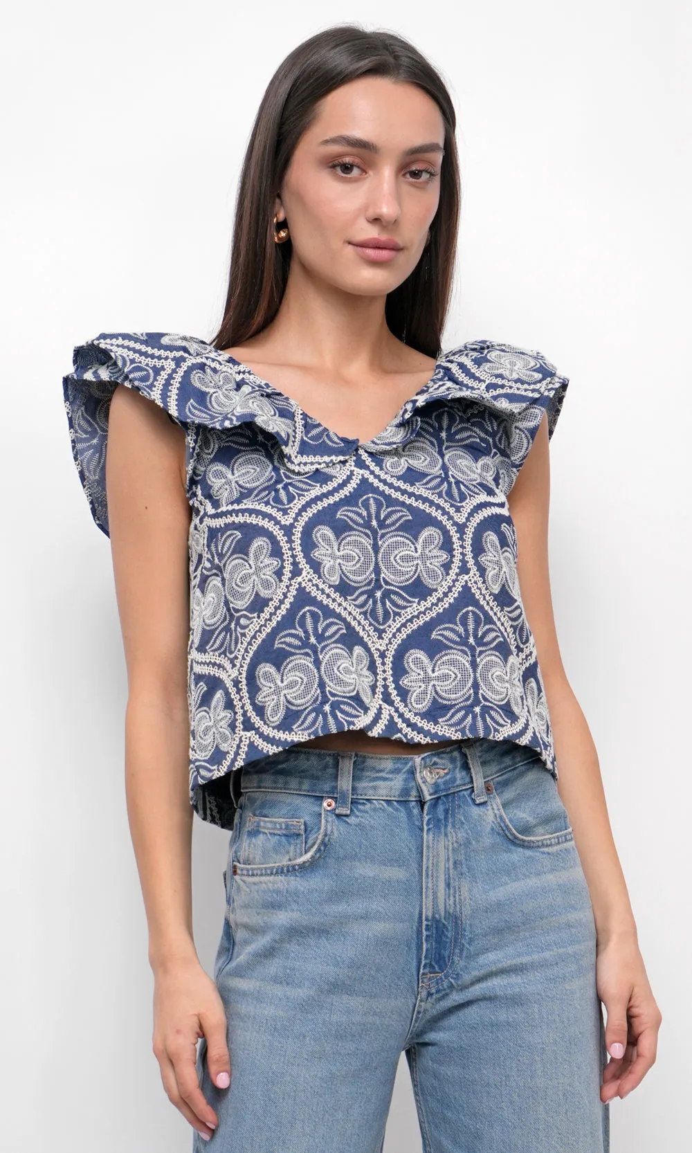 Minnie Embroidered Ruffled Top sold by Greylin product image thumbnail 2