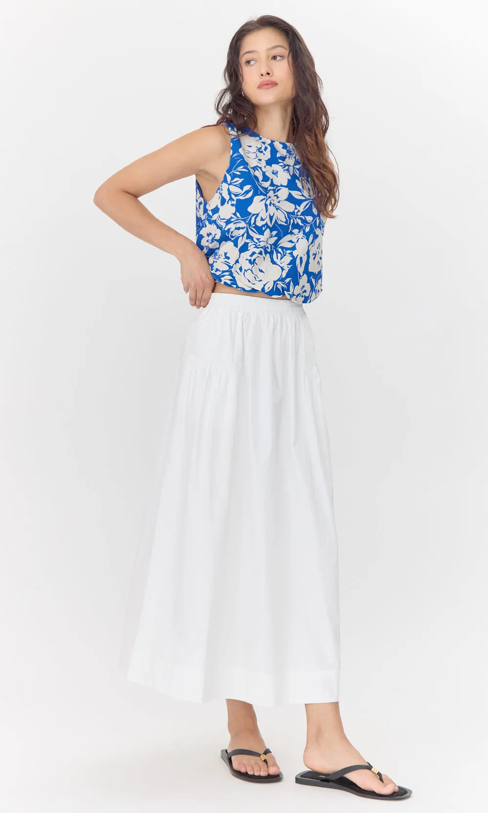 Ana Poplin A Line Midi Skirt sold by Greylin product image thumbnail 3